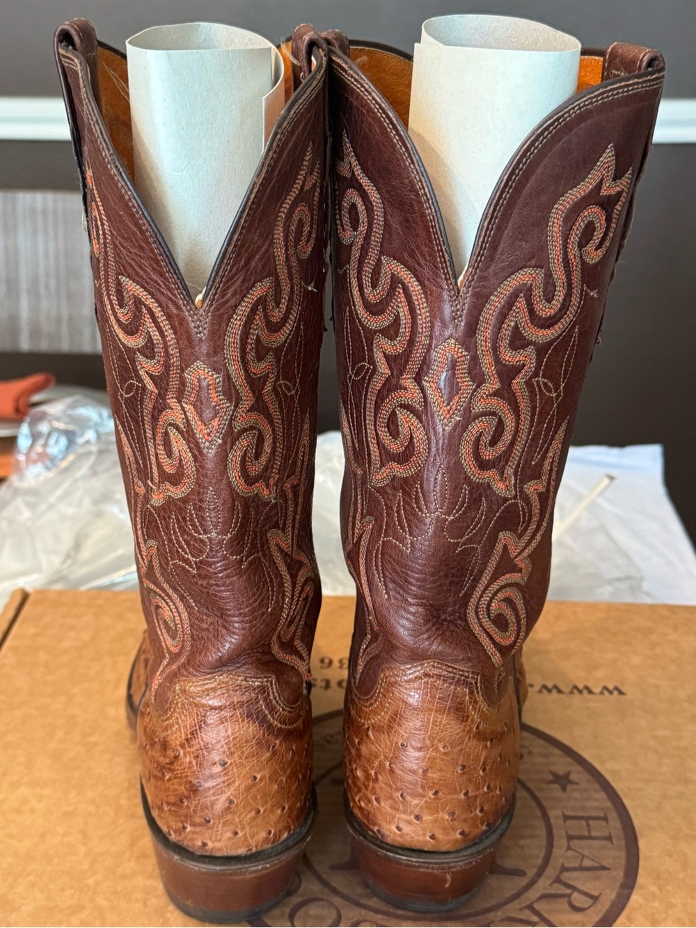 Lucchese 1883 Ostrich Western Cowboy Boots women’s Size 8.5 B - Picture 4 of 7